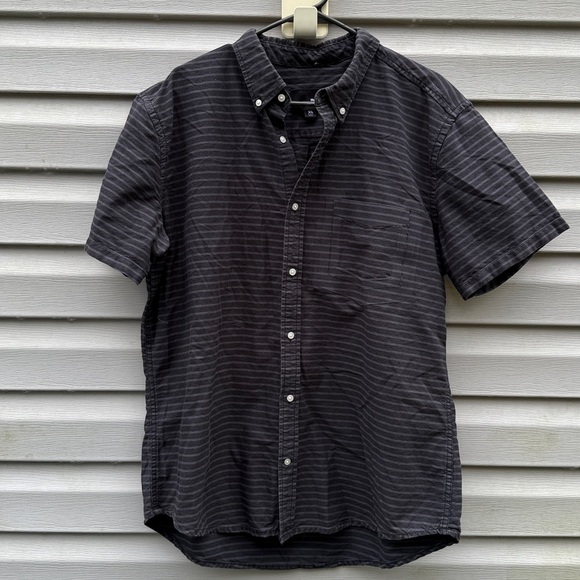 Hurley Other - Hurley | Mens Button Down Short Sleeve Shirt Black Gray size XL